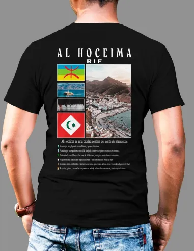 Estampado DTF de Al Hoceima con bandera rifeña en camiseta