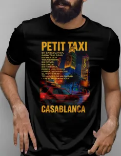 Camiseta Petit Taxi Casablanca 100% algodón Marruecos