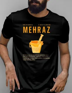Camiseta Mehraz Marroquí con símbolo cultural impreso en DTF