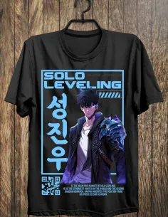 Camiseta Solo Leveling en impresión DTF 100% algodón 165g