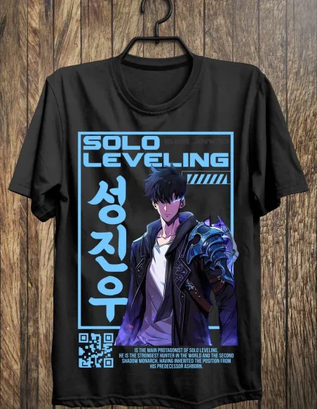 Camiseta Solo Leveling en impresión DTF 100% algodón 165g