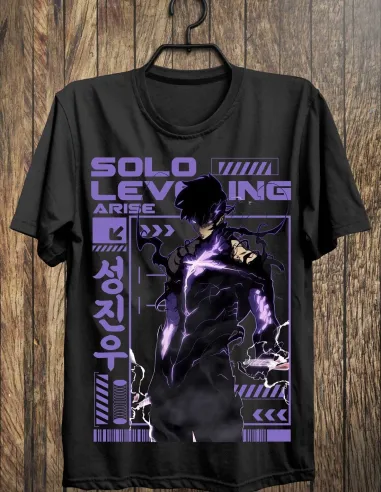 Camiseta Solo Leveling en impresión DTF 100% algodón 165g