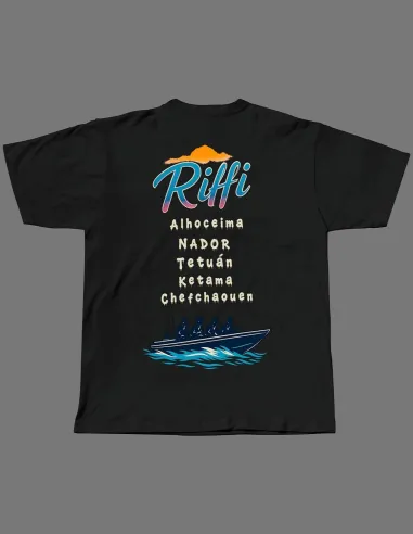 Camiseta Riffi con diseño DTF y bordado amazigh exclusivo