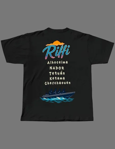 Camiseta Riffi con diseño DTF y bordado amazigh exclusivo