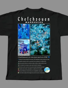 Camiseta Chefchaouen Marruecos diseño DTF
