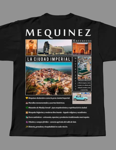 Camiseta Mequinez Marruecos diseño DTF