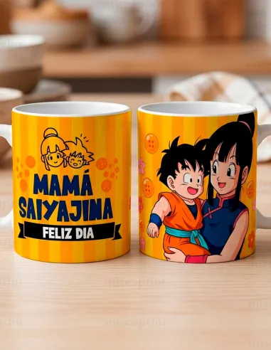 Taza Anime mamá con diseño Saiyajin