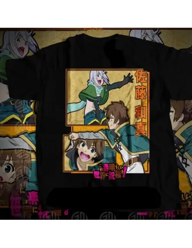 Camiseta Negra Anime Heroes
