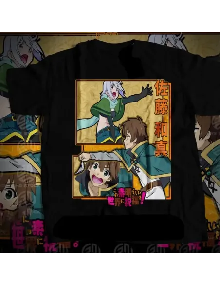 Camiseta Negra Anime Heroes